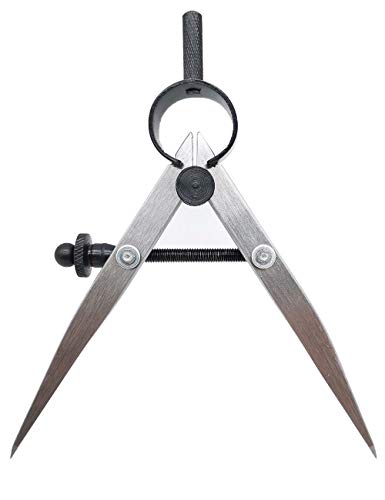 4 Inch Professional Leather Compass, Precision Spring Wing Divider/Scriber, Metal Compass for Woodworking, Metalworking - size: 4 inch
