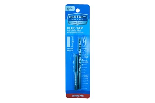 Century Drill & Tool 95403 Fractional Tap & Drill Combo Pack, 1/4-20 NC - size: 1/4-20, #7