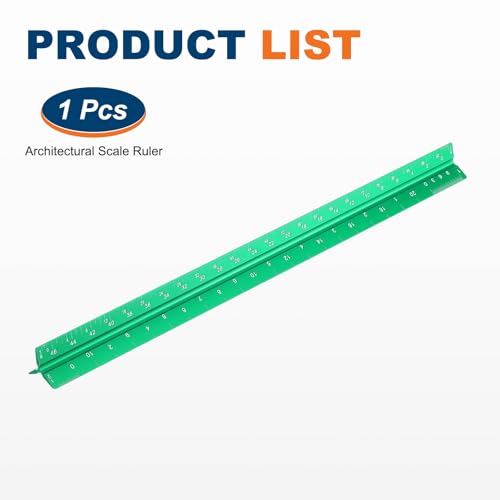 HARFINGTON Architectural Scale Ruler, 12" Standard Aluminum Alloy Green - color: Green, size: 12 Inch
