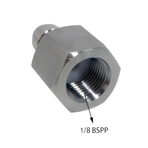 Universal 8mm Quick-Disconnect Plug Adapter, Stainless Steel 1/8" BSPP Female Thread, PCP Paintball Charging Fittings with Sealing O-Ring - color: 1/8 BSPP