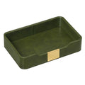 PU Leather Valet Tray, Nightstand Organizer, Catchall Tray, Green