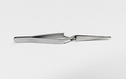 Cross Lock Tweezer Short Pointed Self Closing 4-3/4" Reverse Action Forcep S.S. By JTS