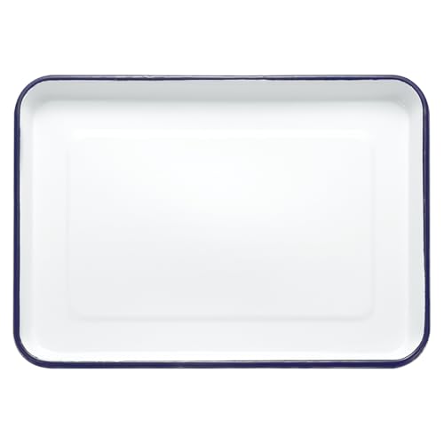 HARFINGTON Butcher Tray Palette 13.4" x 9.4" Metal Triple Enamel Coated - size: 13.4" x 9.4"