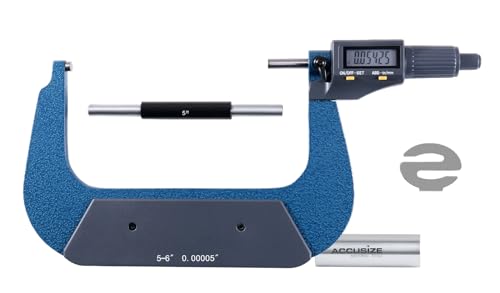 Accusize Industrial Tools Outside Micrometer, 5-6 in/125-150 mm, MD71-0006 - size: 5-6"