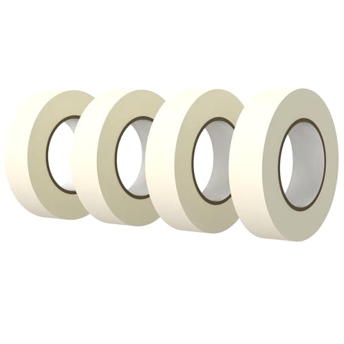 SWRT Masking Tape 0.75 Inch x 55 Yards, 4 Rolls White Tape, General Purpose - size: 0.75" x 55Yds x 4Rolls