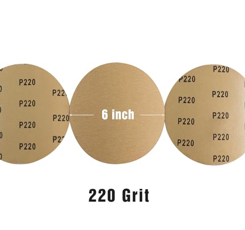 100 PCS 6 Inch PSA Sanding Discs 220 Grit Sticky-Back Sandpaper - style: 100 PCS 220Grit