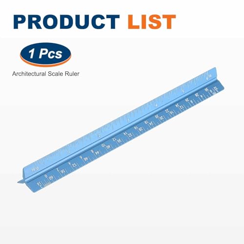 HARFINGTON Architectural Scale Ruler, 7" Standard Aluminum Alloy Blue - color: Blue, size: 7 Inch