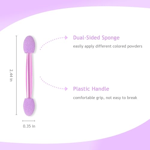 Chrome Applicator for Nails, 50pcs Dual-Sided Sponge Brushes - color: 50pcs-Purple