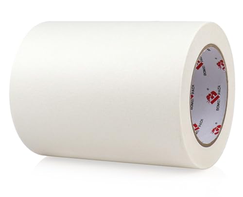BOMEI PACK Wide Painters Tape 6 Inch, Crepe Paper General Purpose Wide White Masking Tape, 55 yds Length, Multi-Surface Adhesive Painting Tape, for Painting, DIY, Arts, Crafts, Labeling - size: 6 inches x 55 Yards