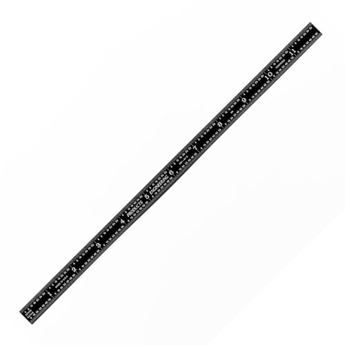 PEC Tools 12" Flexible Black Chrome Metal Ruler, 3R Graduation - color: Black Chrome-Flexible, size: 12"