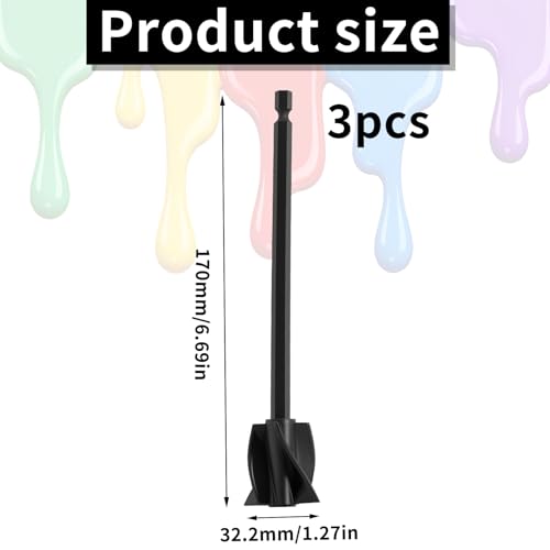 3 Pcs Epoxy Resin Mixer Paddles, Mixing Paddles for Drill, Epoxy Mixer for Drill Paint Stirrer Resin Mixing Attachments