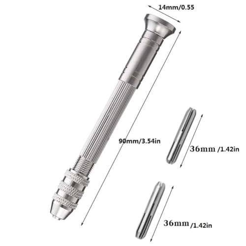 2PCS Vice Holder Tool Round Head Pin Vise for Removing Pins, Screwdriver Bits, Taps, Reamers, Scribers, Wire, Small Files