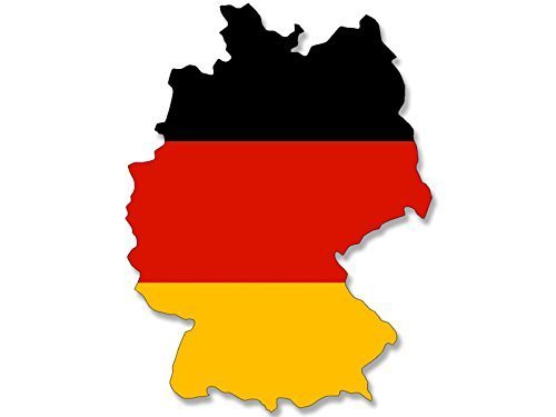 Germany SHAPED German Flag Sticker Decal (country deutschland) Size: 3 x 5 inch