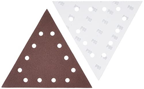 WEN 6377SP80 80-Grit Hook & Loop 11-1/4-Inch Triangle Drywall Sander Sandpaper, 10 Pack - size: 11-1/4-Inch, style: 80-Grit