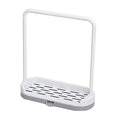 Kitchen Sink Sponge Holder with Dish Cloth Drying Rack, Rag Soap Rack Removable Sponge Brush Soap Dish Rack Sink Storage Organizer for Kitchen Countertop (Grey)
