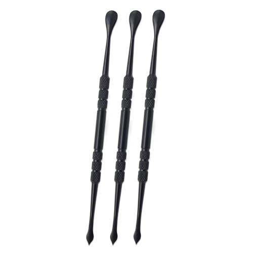 Joyangy 3-Pack Wax Carving Tools 4.6Inch Stainless Steel Double-Ended - size: 3 Pack(Black)