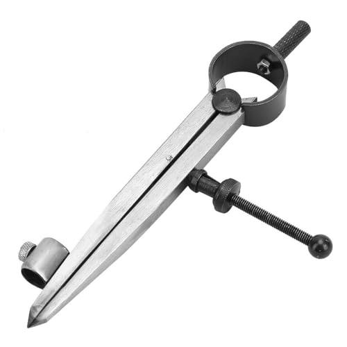 Drafting Compass with Pencil Fixer – Carbon Steel Precision Divider for Metalwork & Leather Craft, Rotating Scriber Tool for Accurate Line Drawing