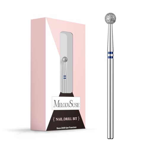 MelodySusie 4mm Ball Shape Cuticle Clean Nail Drill Bit 3/32'', Professional Safety Carbide Diamond Under Nail Cleaner for Cuticle Dead Skin Nail Prepare, Beginners Bits, Series Bit-S, Medium - color: 4mm Ball Cuticle Bit, size: Medium - M