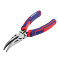 WORKPRO Premium 6" Bent Needle Nose Pliers(Smooth Jaw), Paper Clamp Precision, Heavy-Duty CRV Steel, Soft Grip with Wire Cutter, Long Nose Cutting Pliers - size: 6" Bent