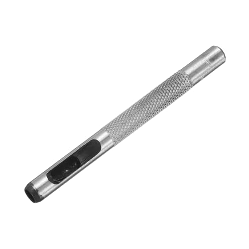 HARFINGTON Leather Round Hole Punch, 5mm Hollow Hole Puncher Cutter Carbon Steel Circle Hole Punching Cutting Tool for Belt/DIY Leather Craft - size: 5mm