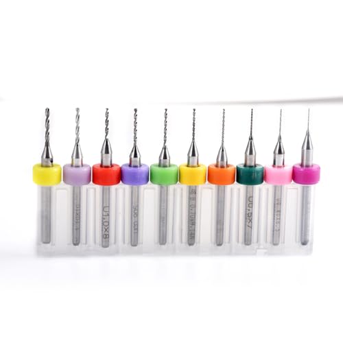10 Pcs Tungsten Carbide Macro Drill Bits, PCB Drill Bits for Jewelry, CNC, Soft Metals, Model Making, Wood - Cutting Dia: 0.3mm, 0.4mm, 0.5mm, 0.6mm, 0.7mm, 0.8mm, 0.9mm, 1.0mm, 1.1mm, 1.2mm - color: 10 Pcs (0.3-1.2)mm