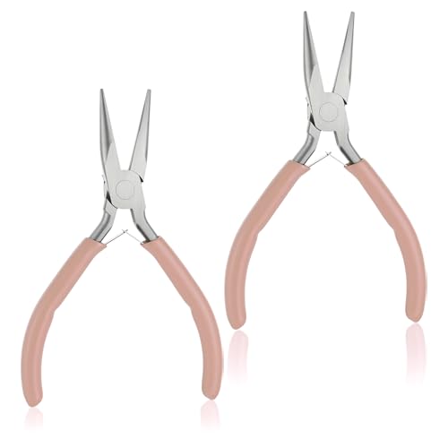 2 Pcs Needle Nose Pliers for Jewelry Making, Thin Needle Nose Plier