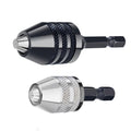 2 Pack Keyless Drill Chuck Adapter 1/4 Hex Shank for Impact Driver, Dremel, Hand Drill - Universal Drill Chuck with Magnetic & Hammer Drill Features, Black Sizes 0.3-6.5mm & Silver Sizes 0.3-3.4mm