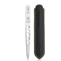 GERMANIKURE Perforated Slanted Tweezers, FINOX German Steel, Leather Case - style: Leather Sleeve
