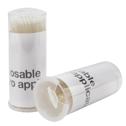 200PCS Disposable Micro cotton swabs, Micro Applicator Brush - color: crystal gold