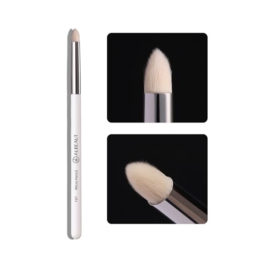 Albeaut Small Eyeshadow Brush, Soft Firm Pencil Brush with Precise Point, Eyeliner Smudge Tool, Delicate Areas Eye Shadow Applicator for Inner Eye & Different Eye Shape (197 Micro Pencil) - style: 197 Micro Pencil