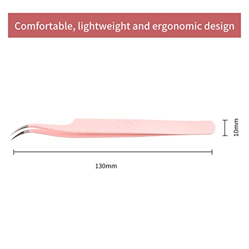 Eyelash Extension Tweezers FADLASH Volume Lash Tweezers Precision Curved Tip Lash Extension Tweezers Isolation & Volume Techniques Professional Application Tools - size: Fiber Tip J Curved Pointed Tweezers