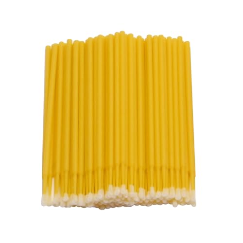 Saihisday Touch Up Paint Brushes for Automotive Paint Chip Repair Disposable Micro Applicators 2.5MM Yellow 100PCS - color: Yellow