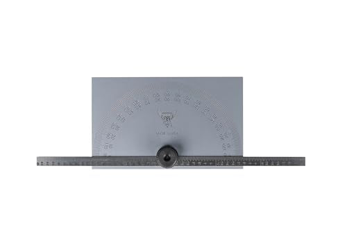PEC Tools Angle Protractor, Square Head & 6" Graduated Ruler, MADE IN USA - size: 5190SS
