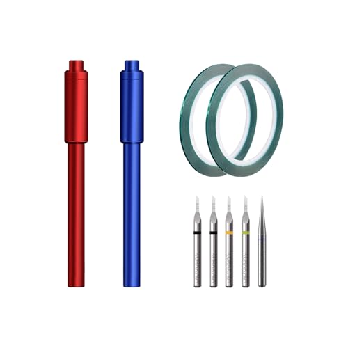 9-Piece Model Scribing Tool Kit with Tungsten Carbide Blades & Tape - size: 0.15mm/0.3mm/0.5mm