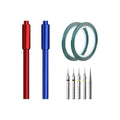 9-Piece Model Scribing Tool Kit with Tungsten Carbide Blades & Tape - size: 0.15mm/0.3mm/0.5mm