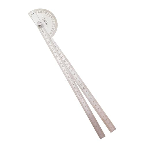 Stainless Steel Angle Gauge 180 Degree Adjustable Semi Circular Protractor Suitable for Angled Installation Engineering Surveying Architectural Design