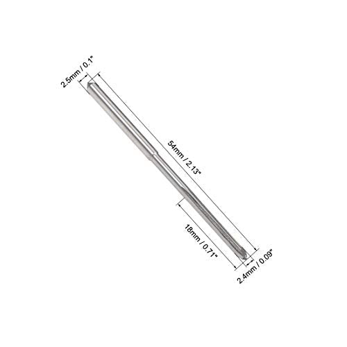 uxcell 2.4mm Chucking Reamer, HSS Cobalt M35 Lathe Machine Reamer D4 4 Straight Flutes, Round Shank Milling Cutting Tool, for Stainless Steel Alloy Copper Metal - size: 2.4mm