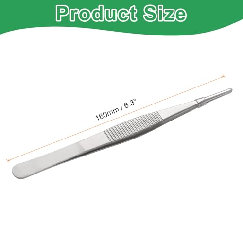 HARFINGTON Stainless Steel 6.3" Tip Multi-Purpose Tong Silver - size: 6.3 x 0.4 x 0.06 inch