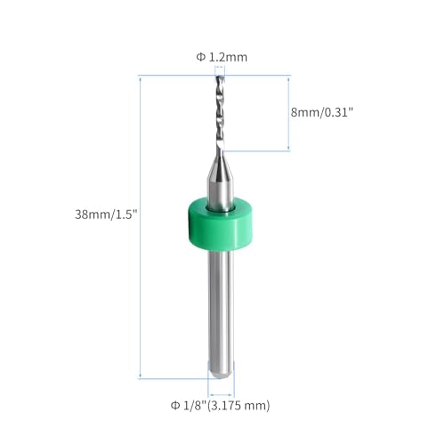 10PCS 1.2mm Tungsten Carbide Shank Micro Drill Bits for PCB - size: 1.2mm (CED)