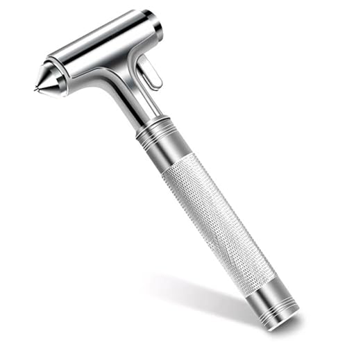 for Tesla Glass Breaker Window Breaker Seatbelt Cutter Safety Hammer Car Window Breaker Tool Seatbelt Cutter Emergency Rescue Tools Metal Window Hammer Model Y/3/X/S Car Accessories - color: Silver