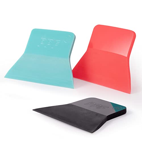 FOSHIO PPF Squeegee Vinyl Wrap Tool, 3 In 1 Different Hardness Anti-Scratch Rubber Scraper Soft TPU Mini Squeegee Window Tint Tool for Paint Protection Film, Squeegee for Window Cleaning - color: Multicolor