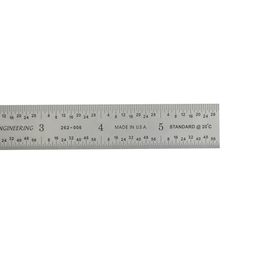 PEC Tools 6"/150mm Rigid Metal Ruler, Made in USA - color: Stainless Steel-Rigid, size: 6"/150mm