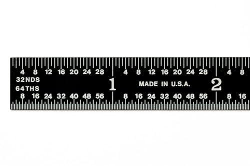 PEC Tools 12" Flexible Black Chrome Metal Ruler, 3R Graduation - color: Black Chrome-Flexible, size: 12"