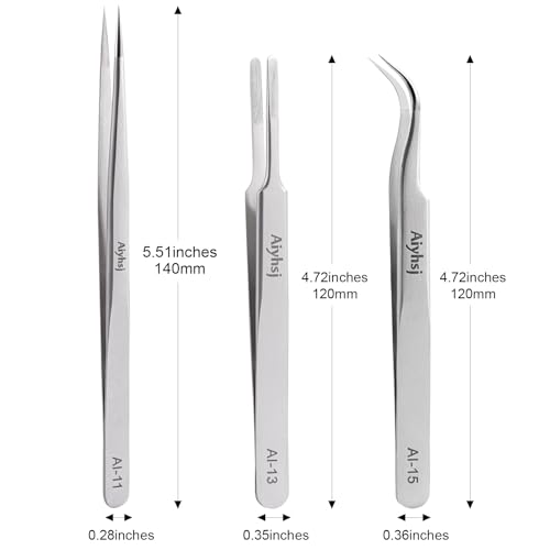 Precision Tweezer, Upgraded Professional Pointed, High-end Stainless Steel - style: Fine Tip Straight LONG (5.5in)