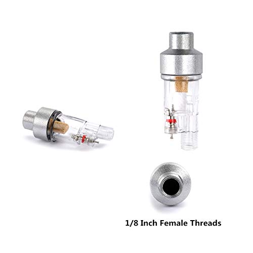 Airbrush Mini Air Filter, Oil-Water Separator, 1/8 Inch Female Threads for Airbrush Hose Connection