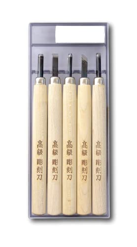 KAKURI Japanese Wood Carving Tool Set for Beginners 5-Piece