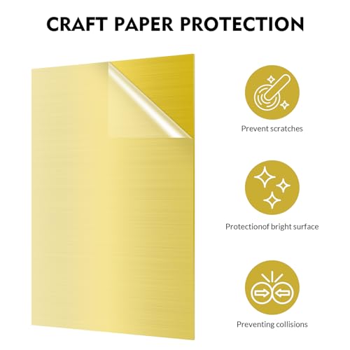 Laser Engraving Blank ABS Double Color Plastic Sheet(Gold) - color: Gold