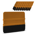 Vinyl Squeegee with Felt Edge, Gold, 10Pcs - color: Gold