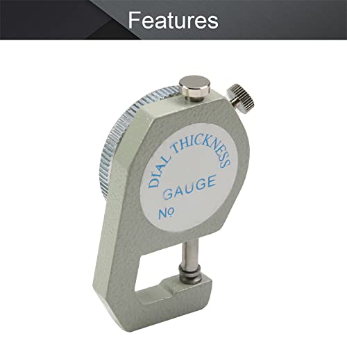 Utoolmart Dial Thickness Gauge, Flat Head Thickness, 0-10mm Tester Dial Measuring Tool for Paper Leather Cloth Paper, Film, Wire 1 Pcs - size: C-02 0-10mm
