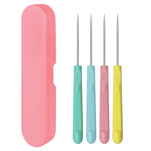 4 Pcs Cookie Scribe Needles, 5.2 Inch Icing Tools, Pink - color: Pink